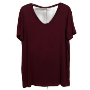 Cotton-On Blouse Size Small Short Sleeve Maroon Women's